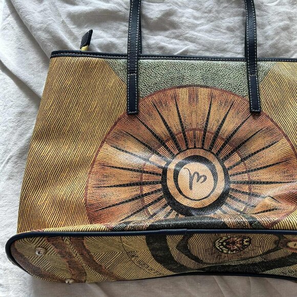 Gattinoni Navy Planetarium Faux-Leather Zip Top & Leopard Lining Purse – US OS - Picture 11 of 12